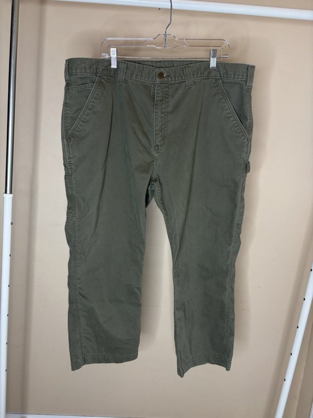 Carhartt B324 ARG Green Relaxed Fit Carpenter Cotton Canvas Pants Mens 42X30